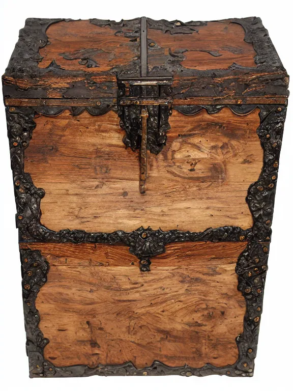 Prompt: baroque old wood chest rpg mimic with an open mouth with sharpen teeth and blue meat flesh on white studio, maximalist