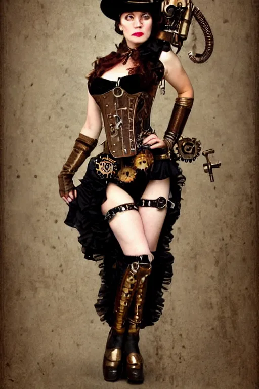 Prompt: steampunk woman