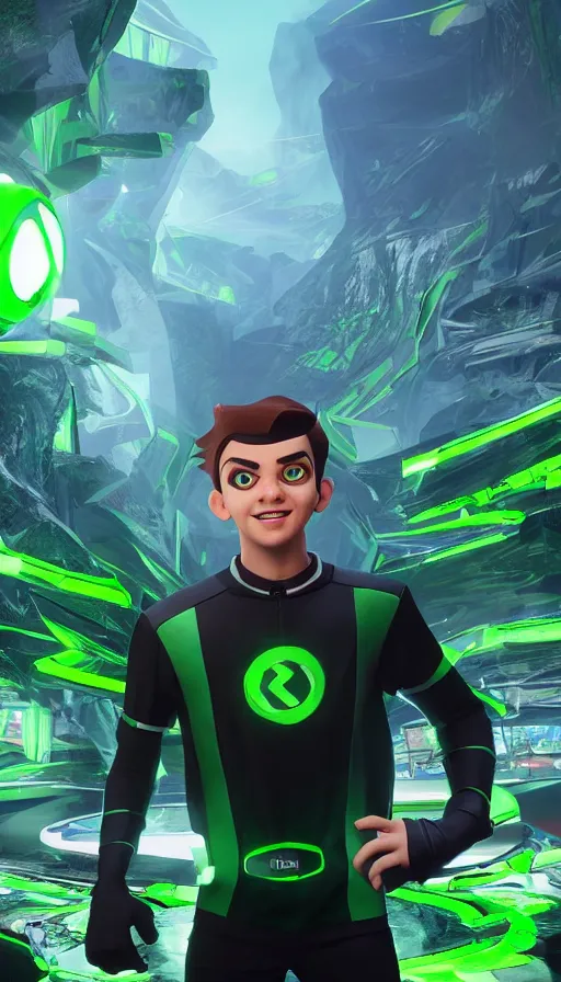 Prompt: :a portrait of Ben 10+UNREAL ENGINE 5+4K UHD IMAGE+Stunning LIGHTING+Stunning SHADERS+SUBSTANCE PAINTER