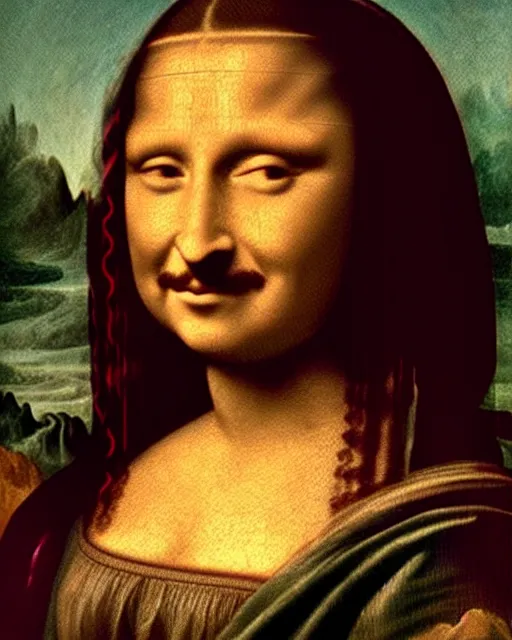 Image similar to paul chuckle as the mona lisa