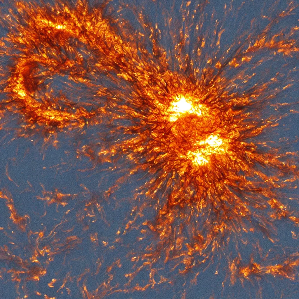 Image similar to the sun explodes, photo from earth