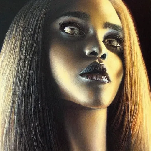 Image similar to pencil art, detailed portrait of doja cat, intricate, hyper detailed, realistic, oil painting, by julie bell, frank frazetta, cinematic lighting