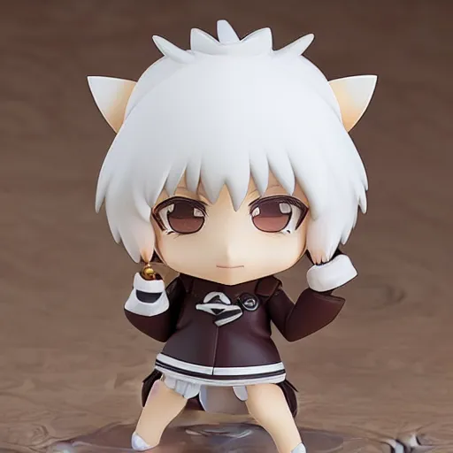 Image similar to fur dog, nendoroid, figurine, detailed product photo