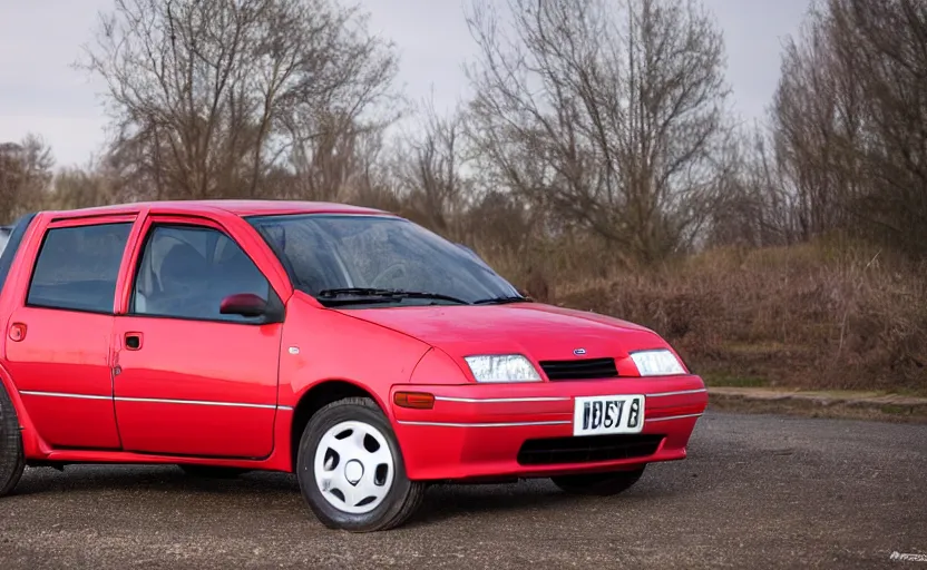 Prompt: geo metro, car photography