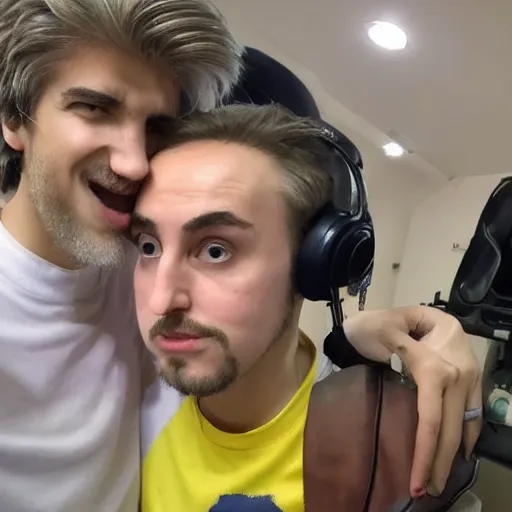 Prompt: forsen kissing xqc