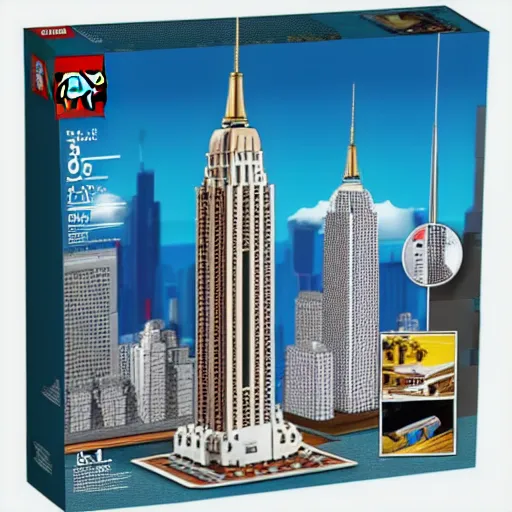 Prompt: lego empire state building