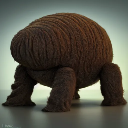 Prompt: Large tardigrade with fuzzy!!!!! fur!!!!!, trending on artstation, photorealistic imagery, heavily detailed, intricate, 4k, 8k, artstation graphics, artstation 3d render, artstation 3d, artstation unreal engine