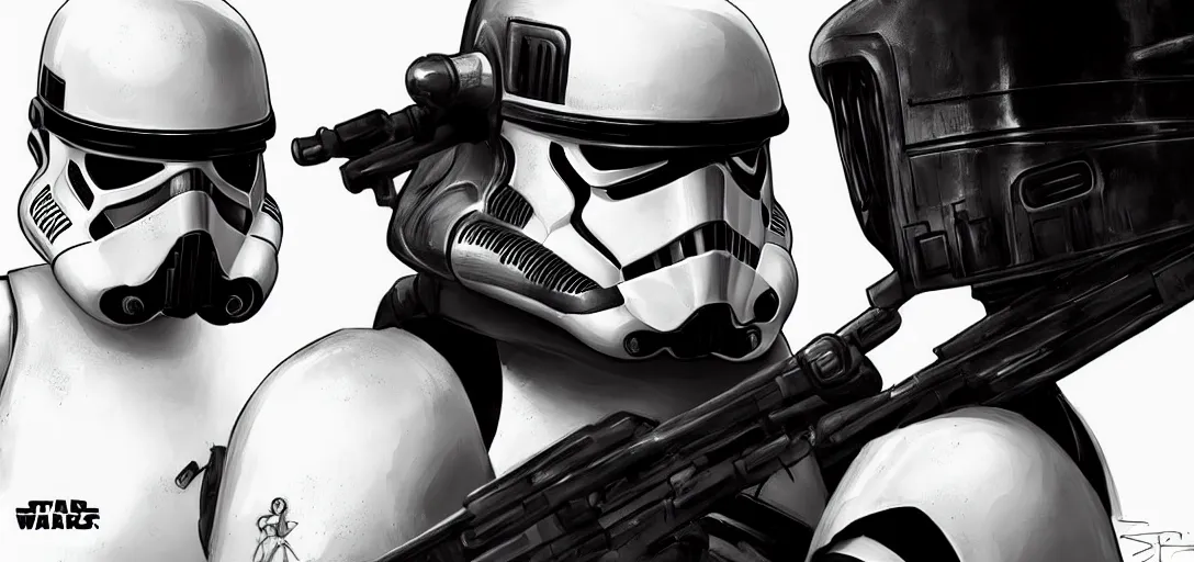 Image similar to star wars stormtrooper concept art, black background, 8 k photorealistic, hd, high details, trending on artstation