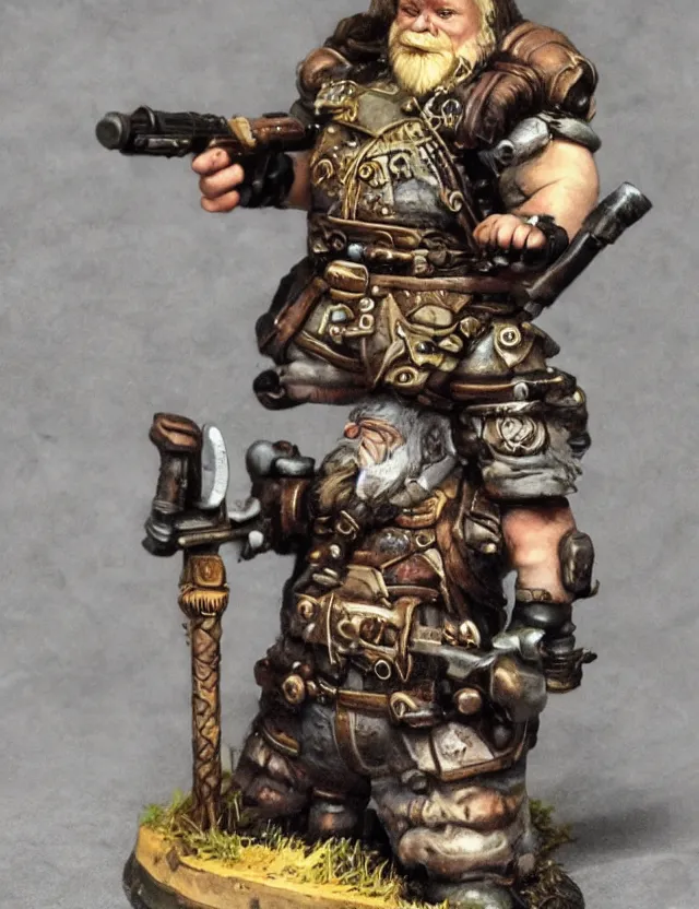 Image similar to dwarf detailed with shotgun steampunk, hyperrealistic