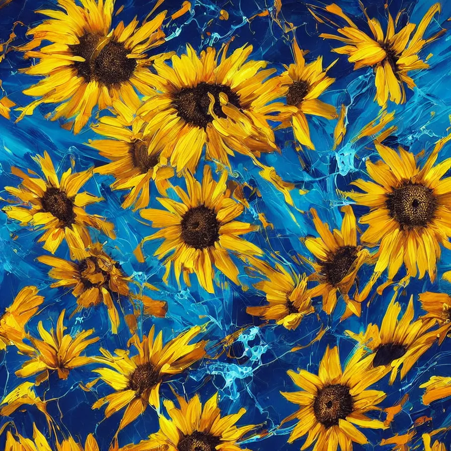 Prompt: Helianthus wallpaper, Fluid electricity, Nielly