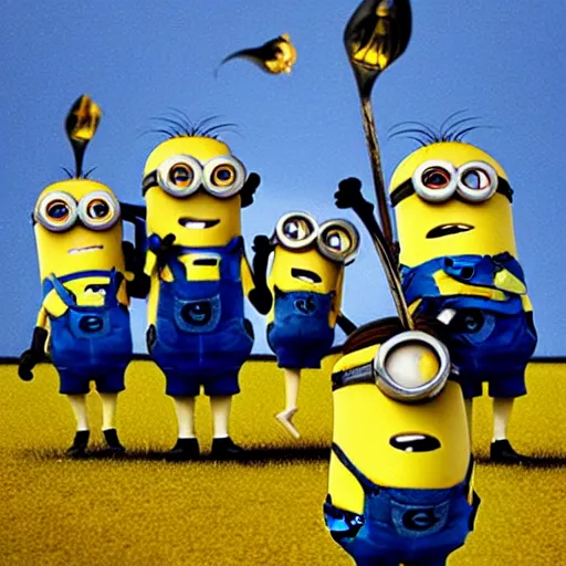 Image similar to minions playing quidditch