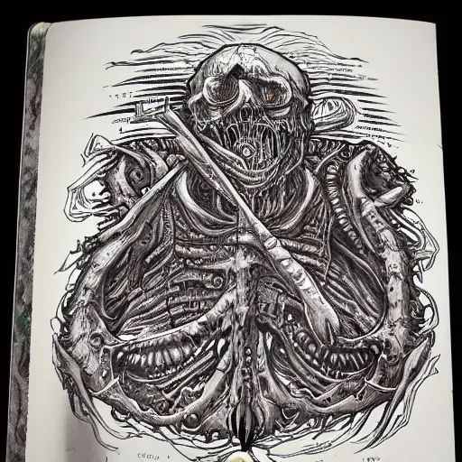 Image similar to necronomicon highly detailed and illustrated