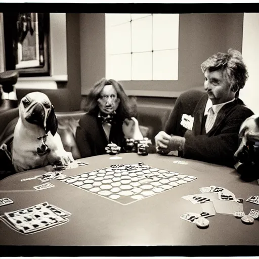 Image similar to “dogs playing poker in (Las Vegas), photograph 35mm”