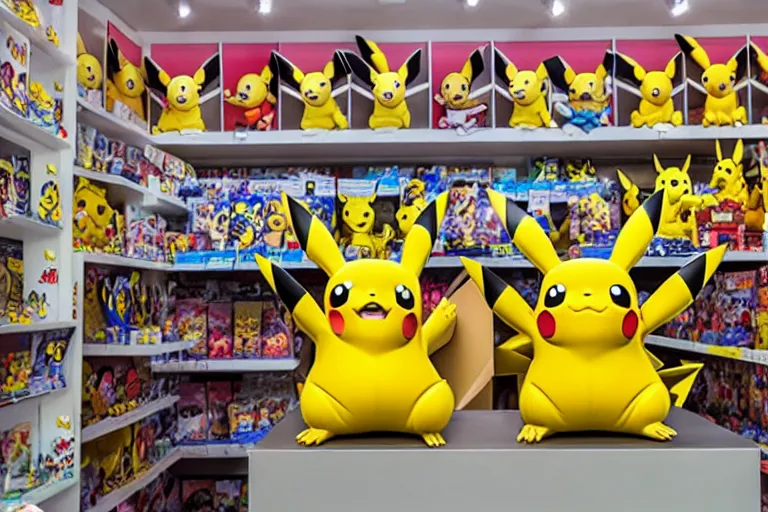an animated store that sells pikachu toys Stable Diffusion OpenArt