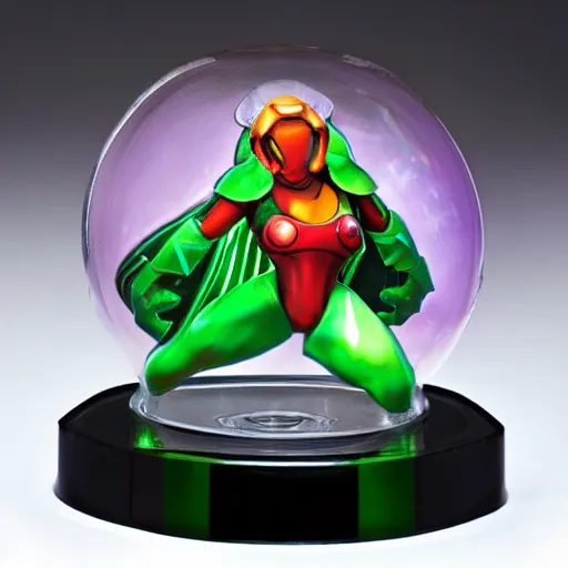 Image similar to a really shiny translucent metroid from the metroid series