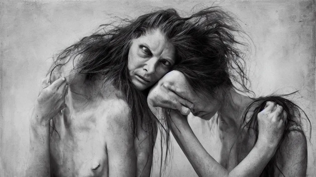 Image similar to despair, intricate faces by Karolina Kuras, sally mann, annie liebowitz