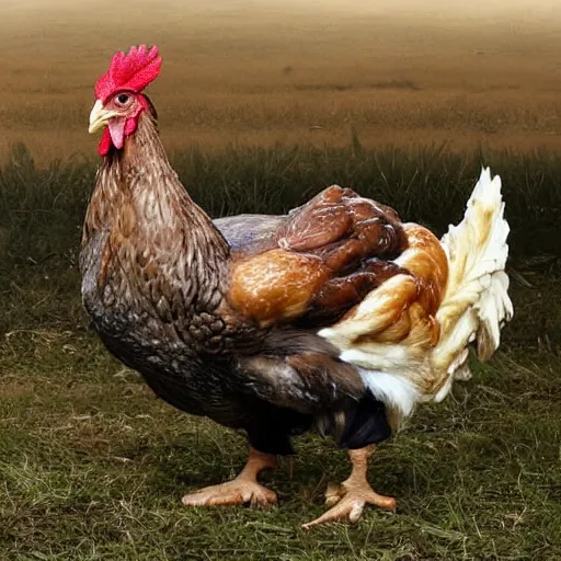 Image similar to giant chicken bred for war