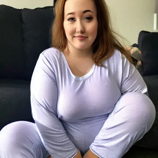Prompt: a thicc female wearing pajamas