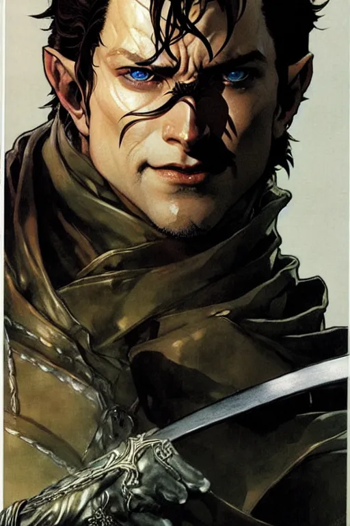 Image similar to attractive man, the lord of the rings, painting by j. c. leyendecker, yoji shinkawa, katayama bokuyo