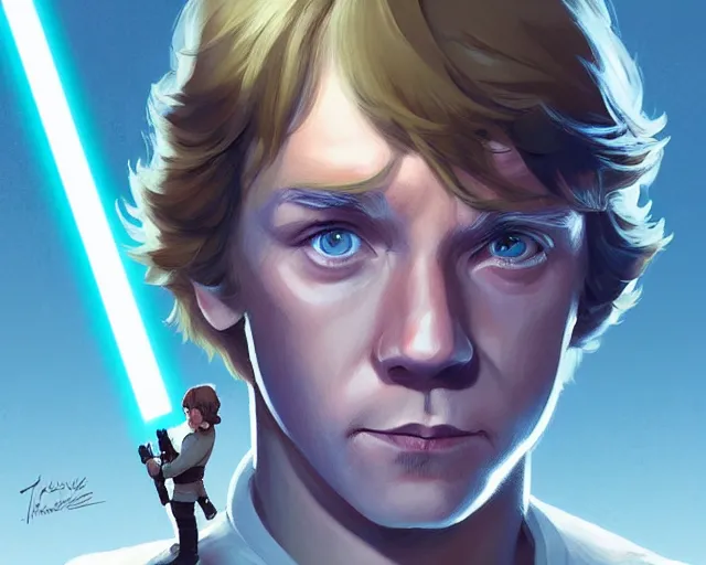 Image similar to luke skywalker from star wars a new hope, game design fanart by concept artist gervasio canda, behance hd by jesper ejsing, by rhads, makoto shinkai and lois van baarle, ilya kuvshinov