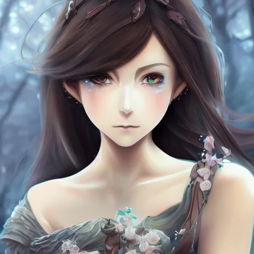 Image similar to beautiful young attractive anime woman, closeup, d & d, fantasy, intricate, elegant, highly detailed, digital painting, artstation, sharp focus, fantasy art, illustration, 8 k