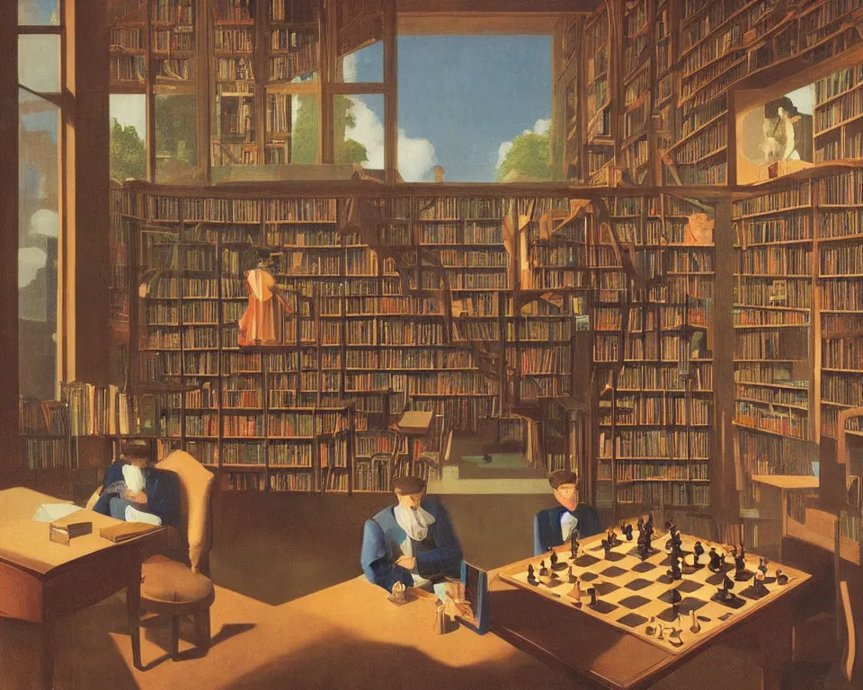 an achingly beautiful print of an a private library | Stable Diffusion