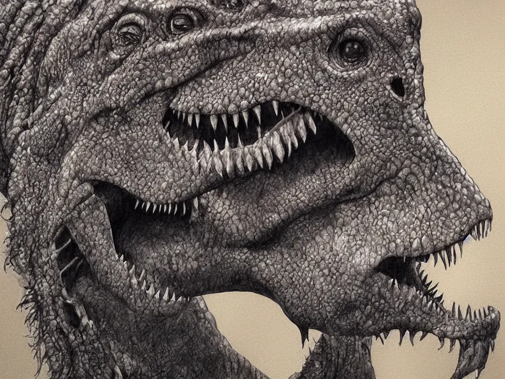 Prompt: tyrannosaurus rex using an iphone, photorealistic