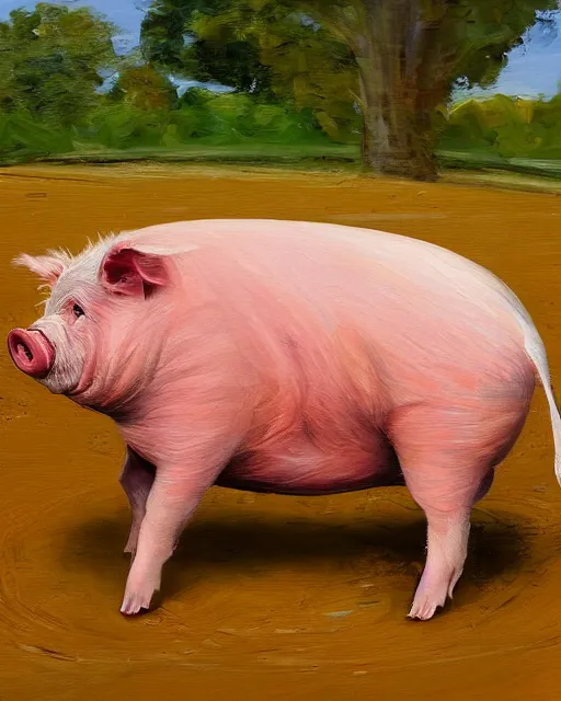 Image similar to a painting of uk politician former prime minister boris johnson rolling around in a pig pen covered in mud, 4 k detail