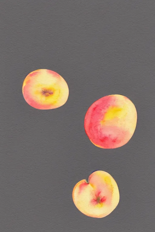 Image similar to minimalist watercolor art of a peach, illustration, vector art