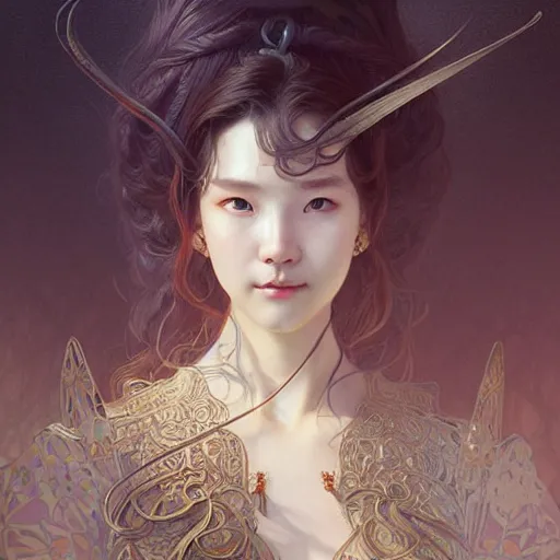 Image similar to Yonsei University math department, fantasy, intricate, elegant, highly detailed, digital painting, artstation, concept art, matte, sharp focus, illustration, art by Artgerm and Greg Rutkowski and Alphonse Mucha