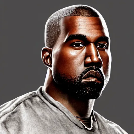 Prompt: highly detailed portrait of kanye west looking right, intricate, cgsociety, unreal engine, octane render, sharp focus, smooth, volumetric lighting, cinematic composition, artstation