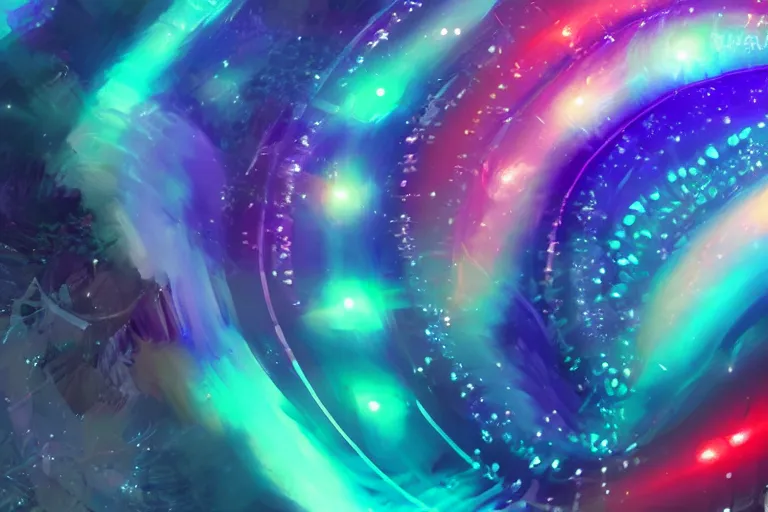 Prompt: vibrant spiral aura in deep space, trending on artstation