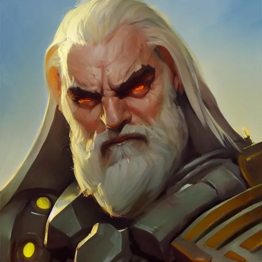 Prompt: greg manchess portrait painting of armored saruman as overwatch character, medium shot, asymmetrical, profile picture, organic painting, sunny day, matte painting, bold shapes, hard edges, street art, trending on artstation, by huang guangjian and gil elvgren and sachin teng