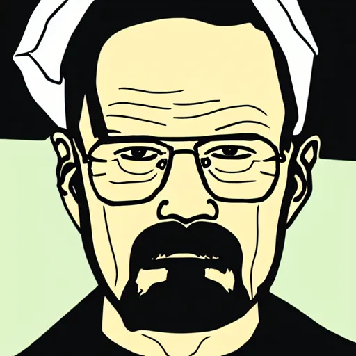 Image similar to ms paint walter white, poorly drawn