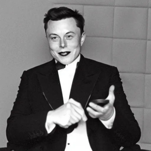 Image similar to an old photo from the 1 9 2 0 s of elon musk, time travel conspiracy