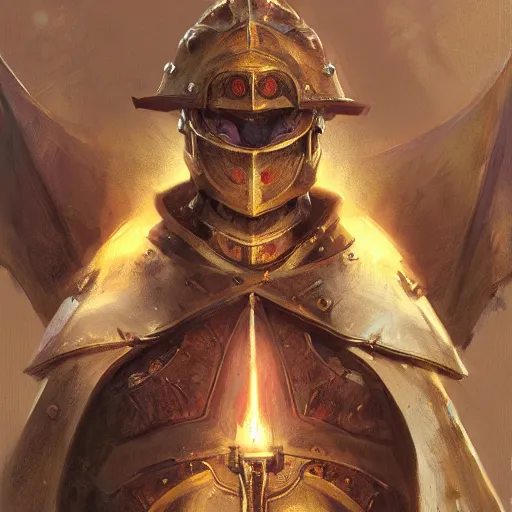 Image similar to anthropomorphic shiba inu, medieval holy paladin knight armor, fantasy, holy light, portrait art by donato giancola and greg rutkowski, realistic face, visible holy aura, digital art, trending on artstation, symmetry