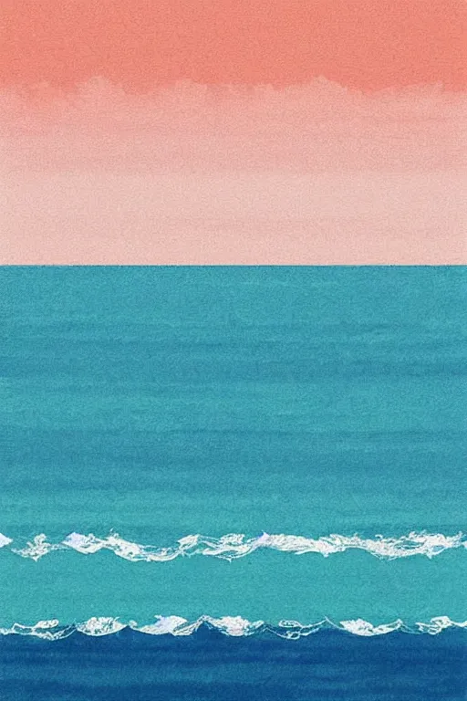 Image similar to minimalist boho style art of an ocean