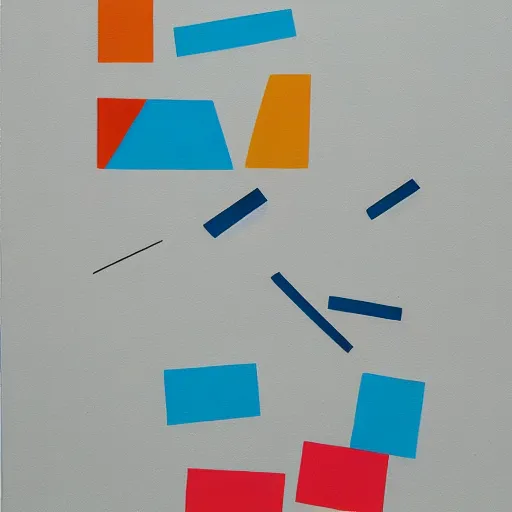 Image similar to A abstract painting in the style of Sophie Taeuber-Arp and Gary Hume and Tatsuro Kiuchi, 1970s Scandinavian naturalistic minimalism style, flat colour-block style, geometric abstraction, modern pastel colours