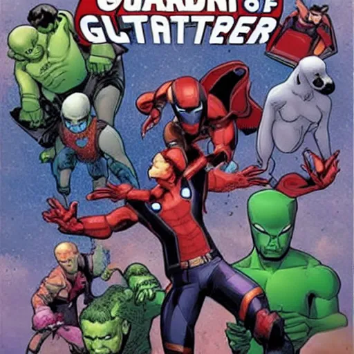 Image similar to marvel presents guardians of the gutter