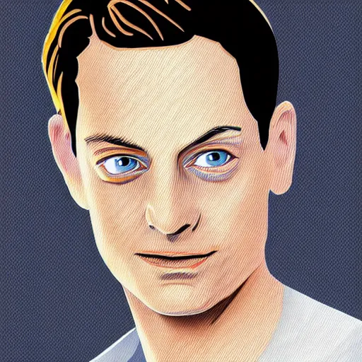 Prompt: portrait of tobey maguire's spider man in mask, highly detailed, centered, solid color background, digital painting