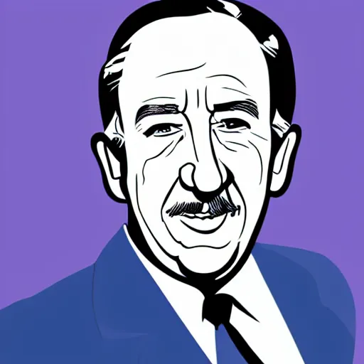 Prompt: a portrait of walt disney in the style of al hirschfeld