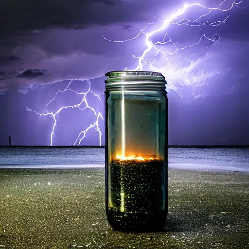 Image similar to a lightning storm in a jar