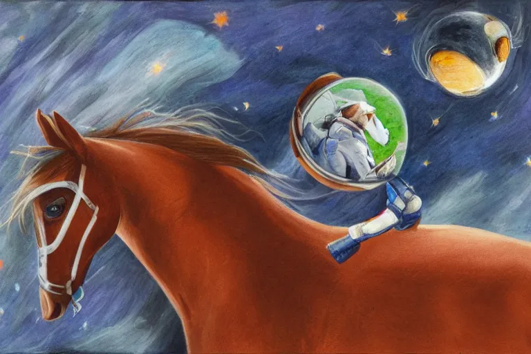 Image similar to horse lying on astronaut, arstation