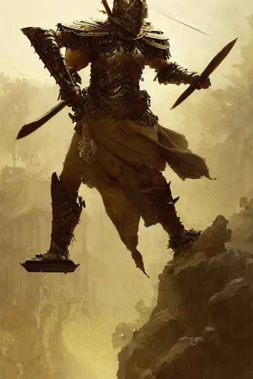 Image similar to , legendary warrior, heroic fighter, decorative ornaments, battle armor, by carl spitzweg, ismail inceoglu, vdragan bibin, hans thoma, greg rutkowski, alexandros pyromallis, perfect face, sharply focused, sharply detailed, center, realistic shading