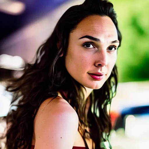 Prompt: gal gadot as a formula one driver, nikon 3 5 mm portrait photography, ultra realistic