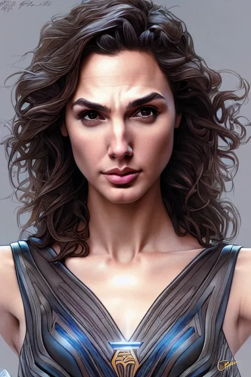 Image similar to very very beautiful longshot photo of fluffy Gal Gadot , intricate, elegant, highly detailed, artstation, concept art, smooth, sharp focus, illustration, art by artgerm and moebius and alphonse mucha