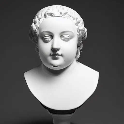 Prompt: a porcelain portrait bust of pierrot, 1 8 th century style, british museum, studio lighting, 4 k