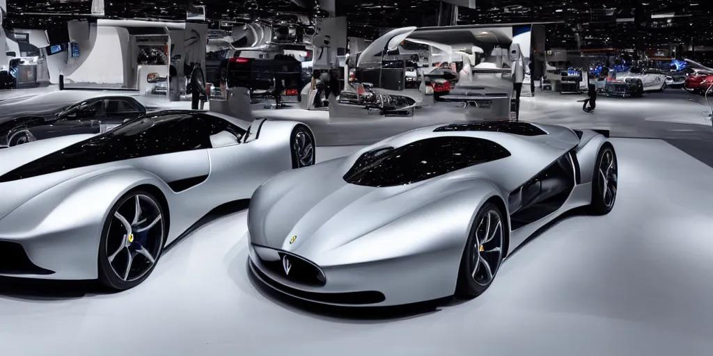 Image similar to stunning futuristic car designed by Maserati and Ferrari