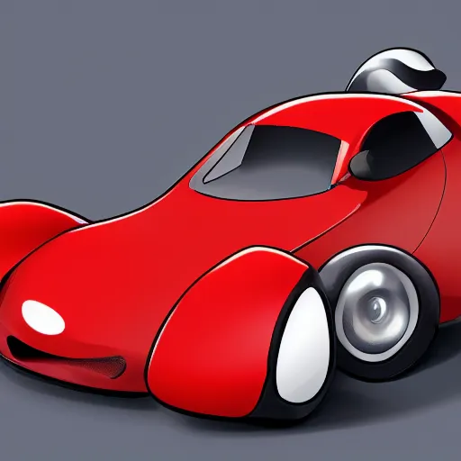Image similar to sports car with big eyes and a pair of giant lips