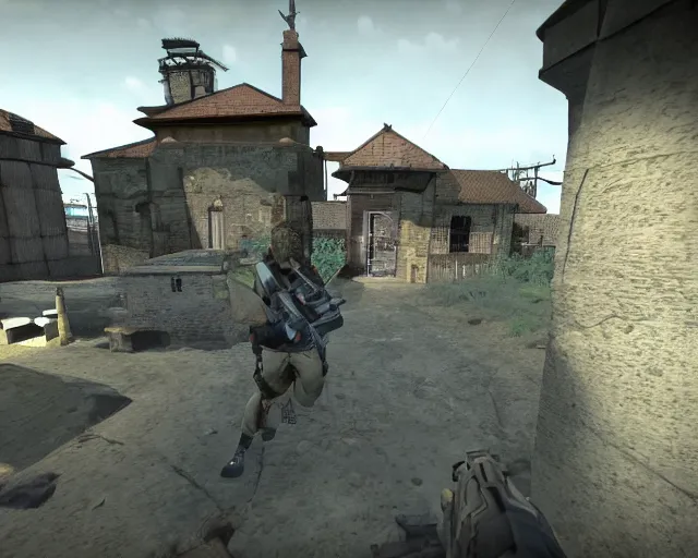 Prompt: TF2 screenshot 'soldier in koth_abandoned_church' with game HUD, source engine footage, game HUD